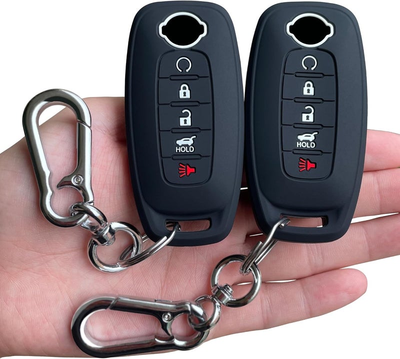 TANDRIVE 5-Button Key Fob Cover for 2023-2026 Nissan Rogue Pathfinder and 2024-2026 Sentra, Silicone, 2-Pack, Black - Image 1